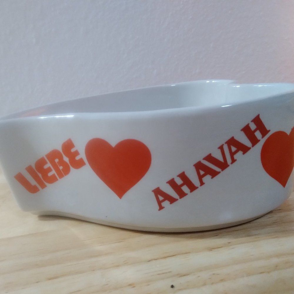 Vintage FTD Love Hearts Heart Shaped Ceramic Bowl